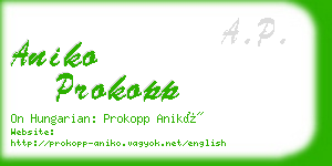 aniko prokopp business card